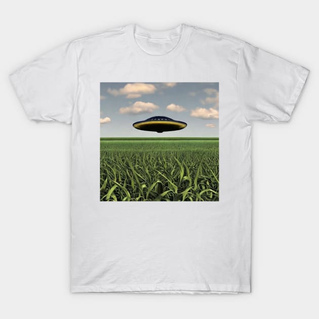 UFO Over Cornfield T-Shirt by Brian Free Artwork